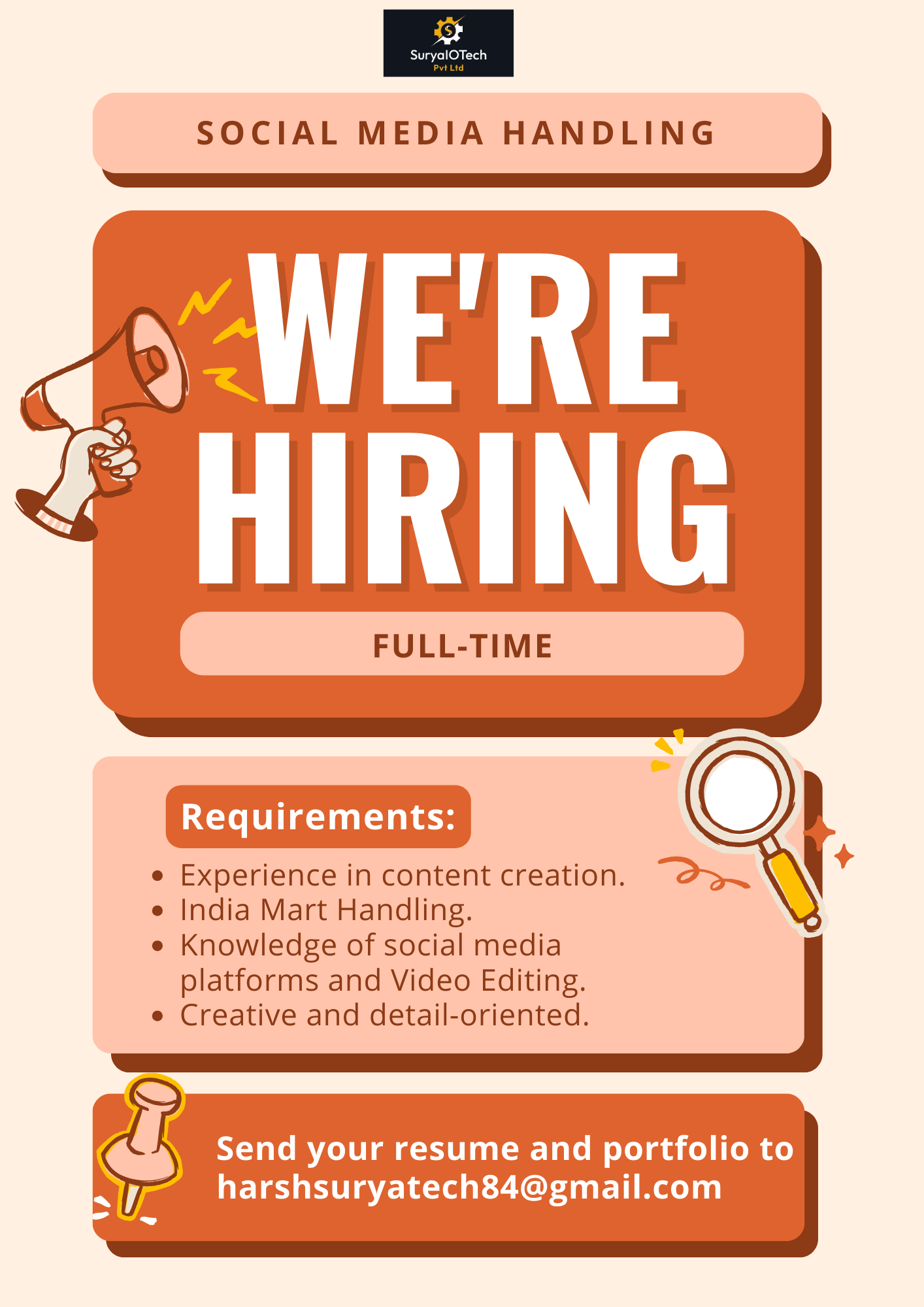 Social Media Handling Job Vacancy